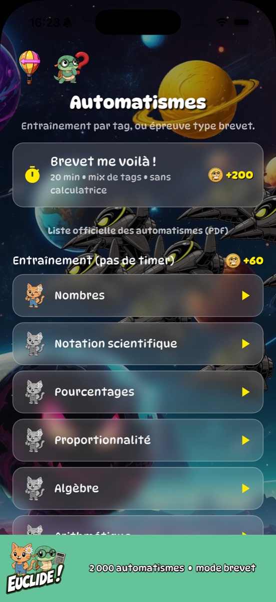 Automatismes 3e, mode brevet